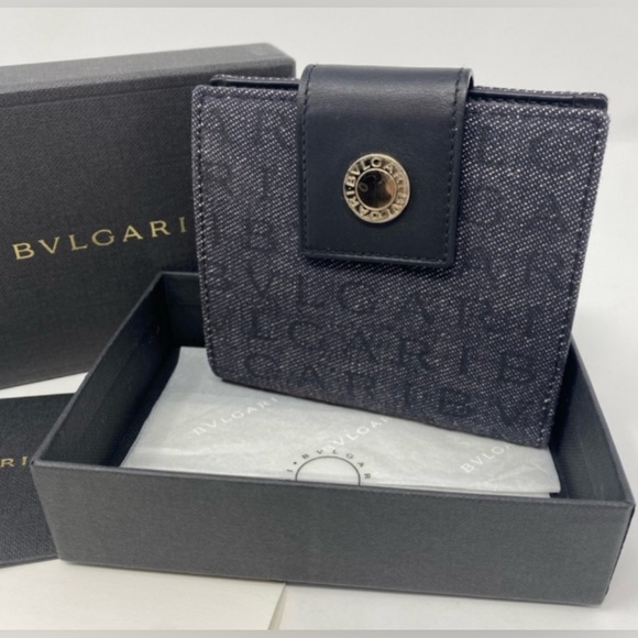 BVLGARI Handbags - BVLGARI/Bulgari DENIM mania folio wallet with snap NIB.